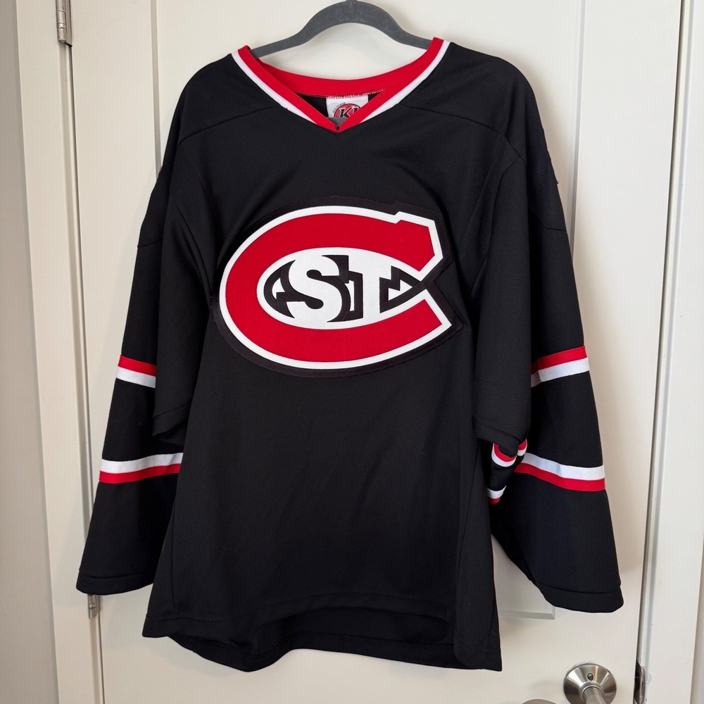 KL Sportswear Black St Cloud State Huskies Hockey Jersey Men's Size S